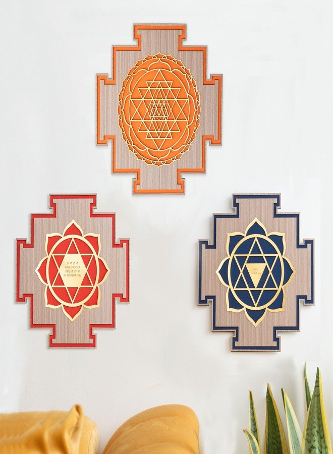 SOLOBOLO Shree Mahalaxmi Saraswati Yantra | Wall Decor Set | Vastu Item for Wealth and Knowledge | Spiritual Decor for Home, Office, Vastu Gift for Special Occasions (Yantra Combo, 6 Inch) - Image 1